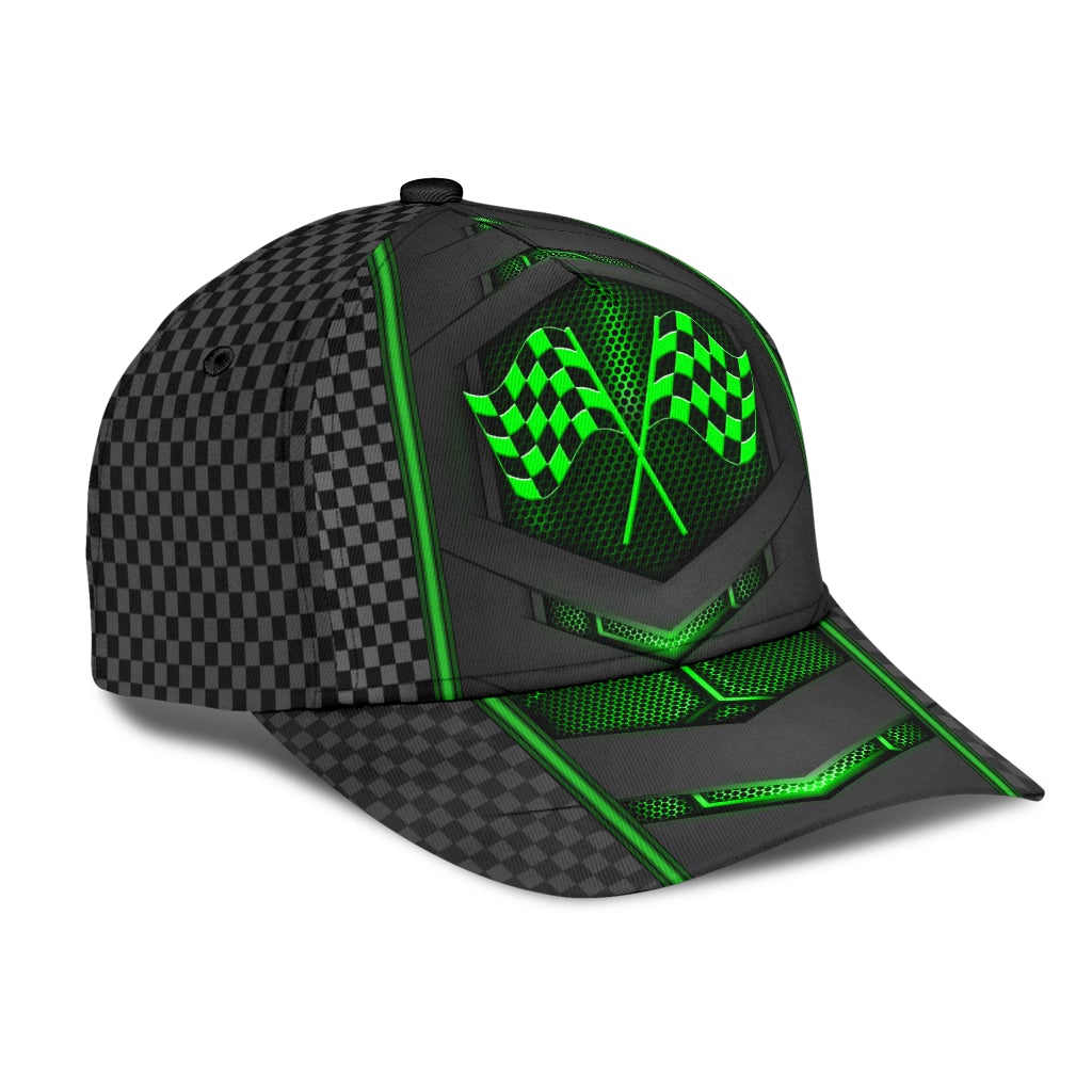 Racing Neon Carbon Pattern Classic Cap For Festivals Travel Adventures And Casual Gift Giving