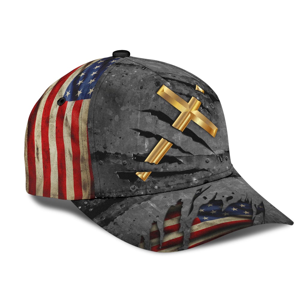 Faith Crack American Flag Classic Cap For Daily Outfits Festivals And Thoughtful Gift Giving