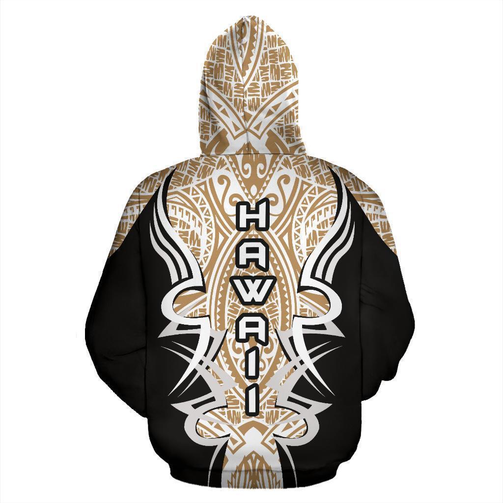 Gold Hawaii Turtle Tribal Armor Hoodie For Ocean Lovers Beach Travel And Relaxed Everyday Style
