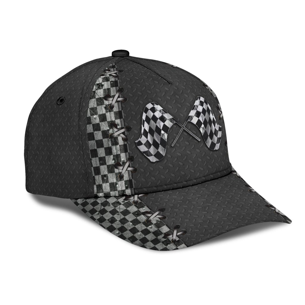 Racing Flag Motorsport Classic Cap For Casual Travel Parties And Comfortable Outdoor Wear