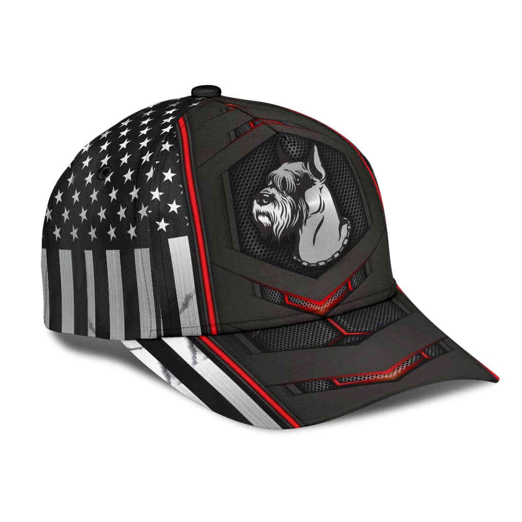 Schnauzer Red Pattern Dog Lover Classic Cap For Comfortable Casual Wear Holidays And Outdoor Trips