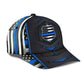 Police Blue Flag Carbon Pattern Classic Cap For Beach Vacations Outdoor Trips And Everyday Comfort