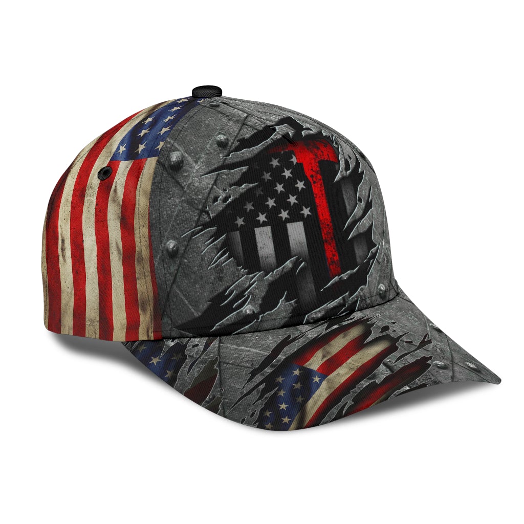 Back The Red Crack American Flag Classic Cap For Festivals Travel Adventures And Casual Gift Giving