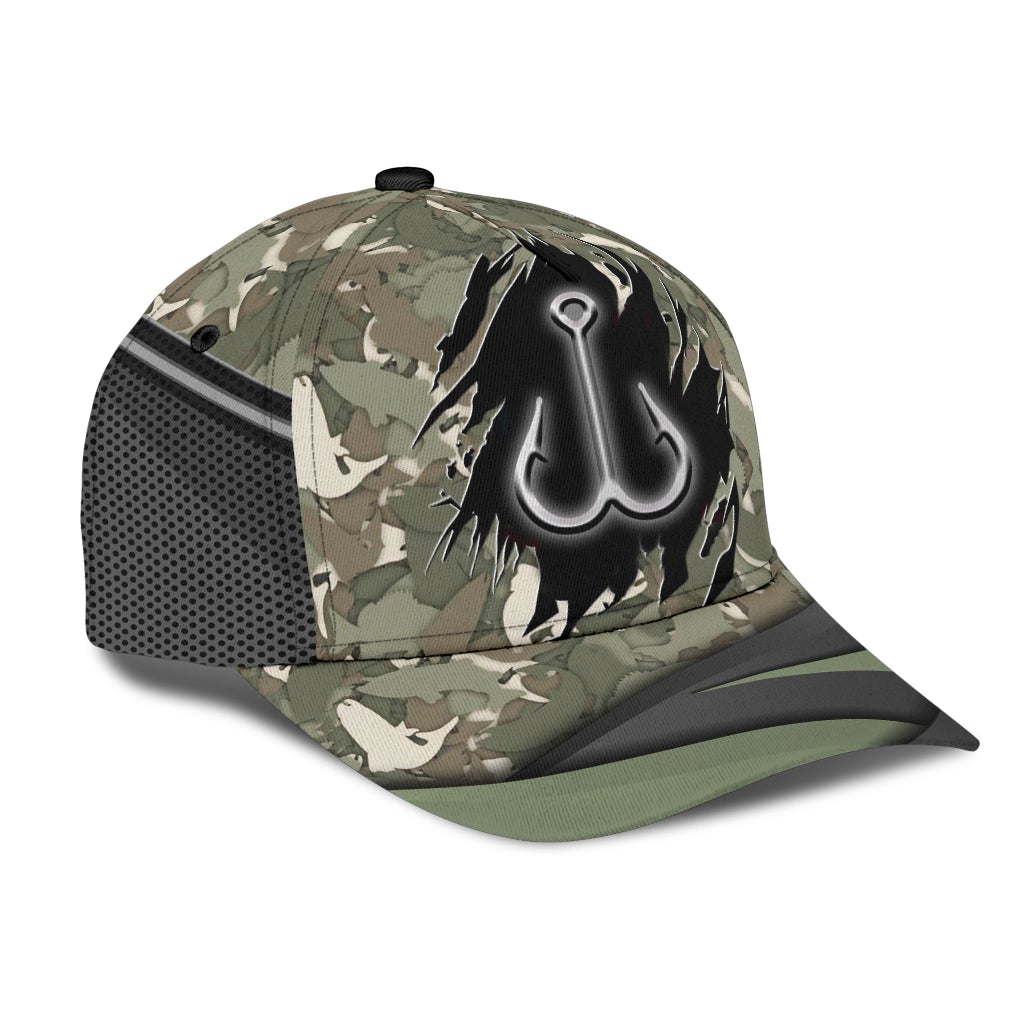 Fishing Camo Pattern Outdoor Classic Cap For Casual Outfits Vacations And Everyday Styling