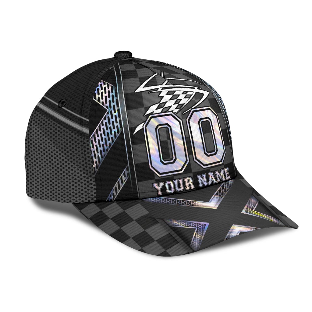 Custom Racing Hologram Personalized Name Number Classic Cap For Casual Adventures Parties And Seasonal Styling