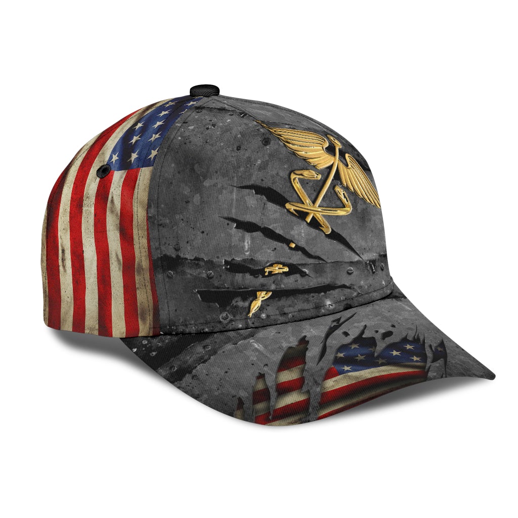 Nurse Medical Crack US Flag Classic Cap For Beach Vacations Outdoor Trips And Everyday Comfort