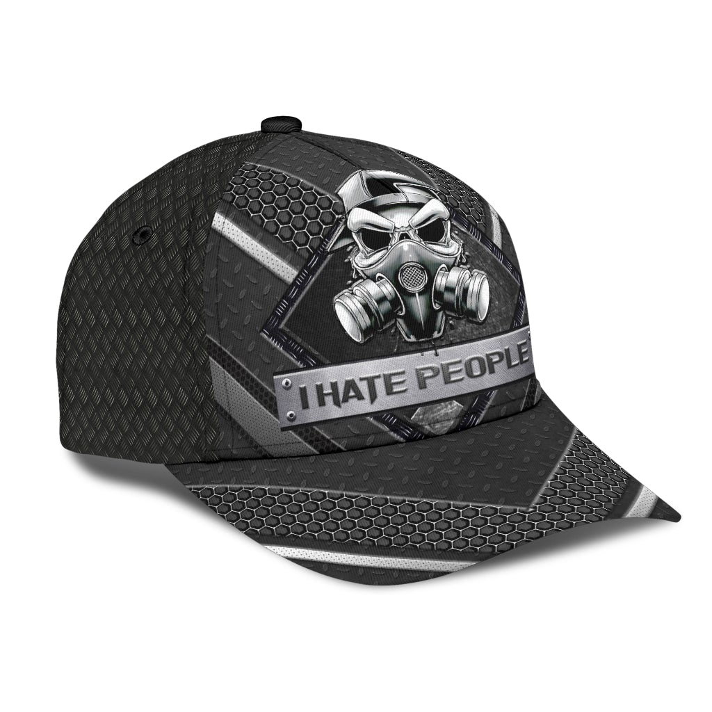 Skull I Hate People Classic Cap For Coastal Trips Outdoor Activities And Gift Giving