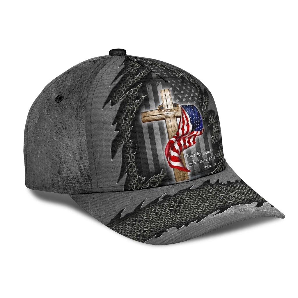 Dont Be Afraid Just Have Faith Flag Classic Cap For Casual Outfits Vacations And Everyday Styling