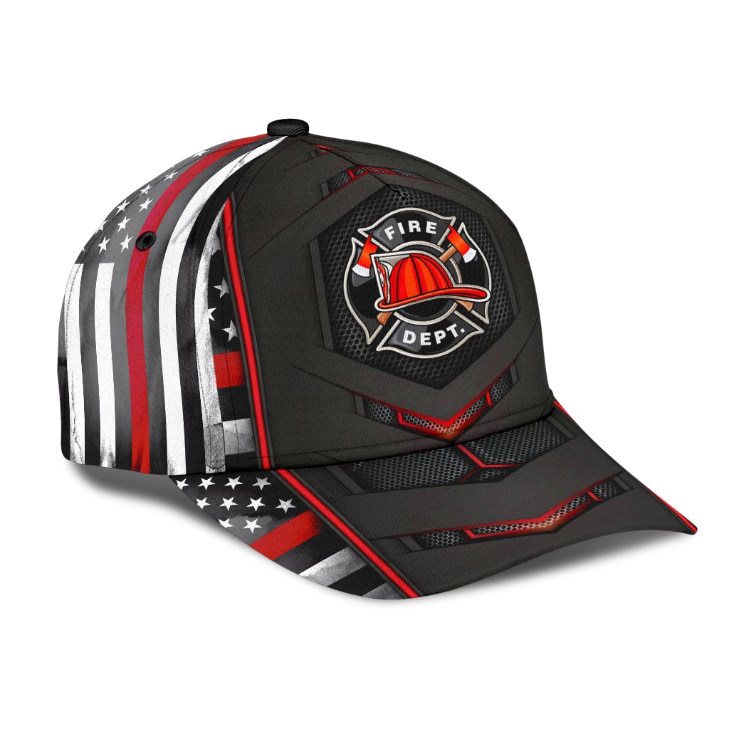 Firefighter Flag Red Carbon Classic Cap For Casual Adventures Parties And Seasonal Styling