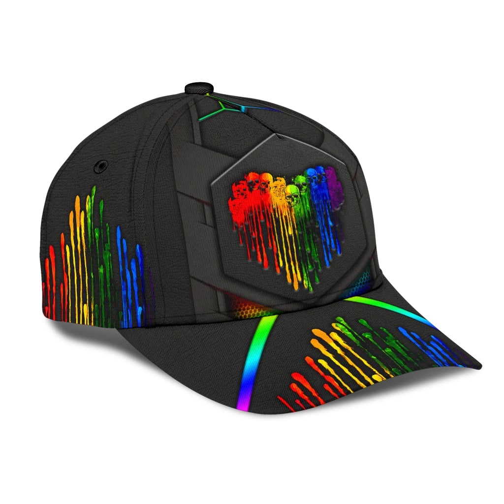 LGBT Skull Love Pride Classic Cap For Casual Styling Holiday Travel And Weekend Adventures