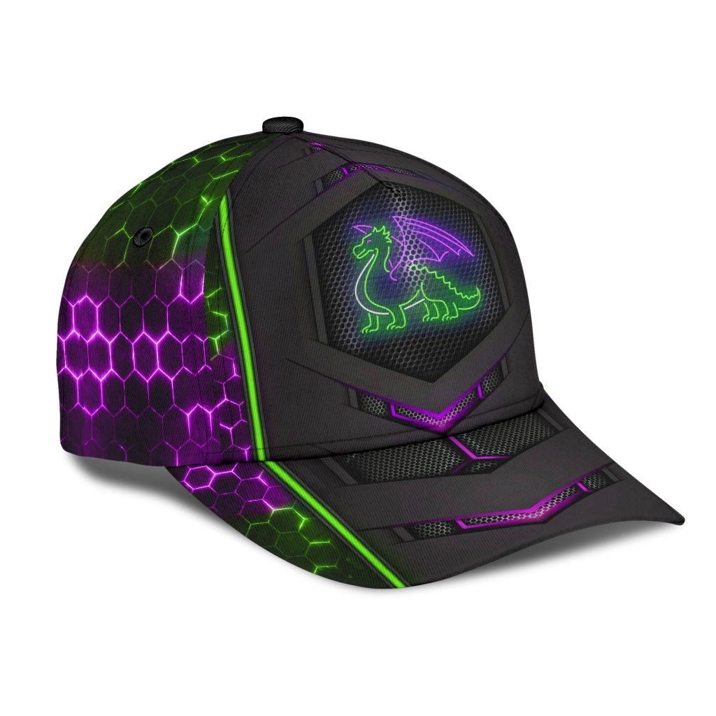 Dragon Neon Fantasy Glow Classic Cap For Casual Styling Holiday Travel And Weekend Adventures