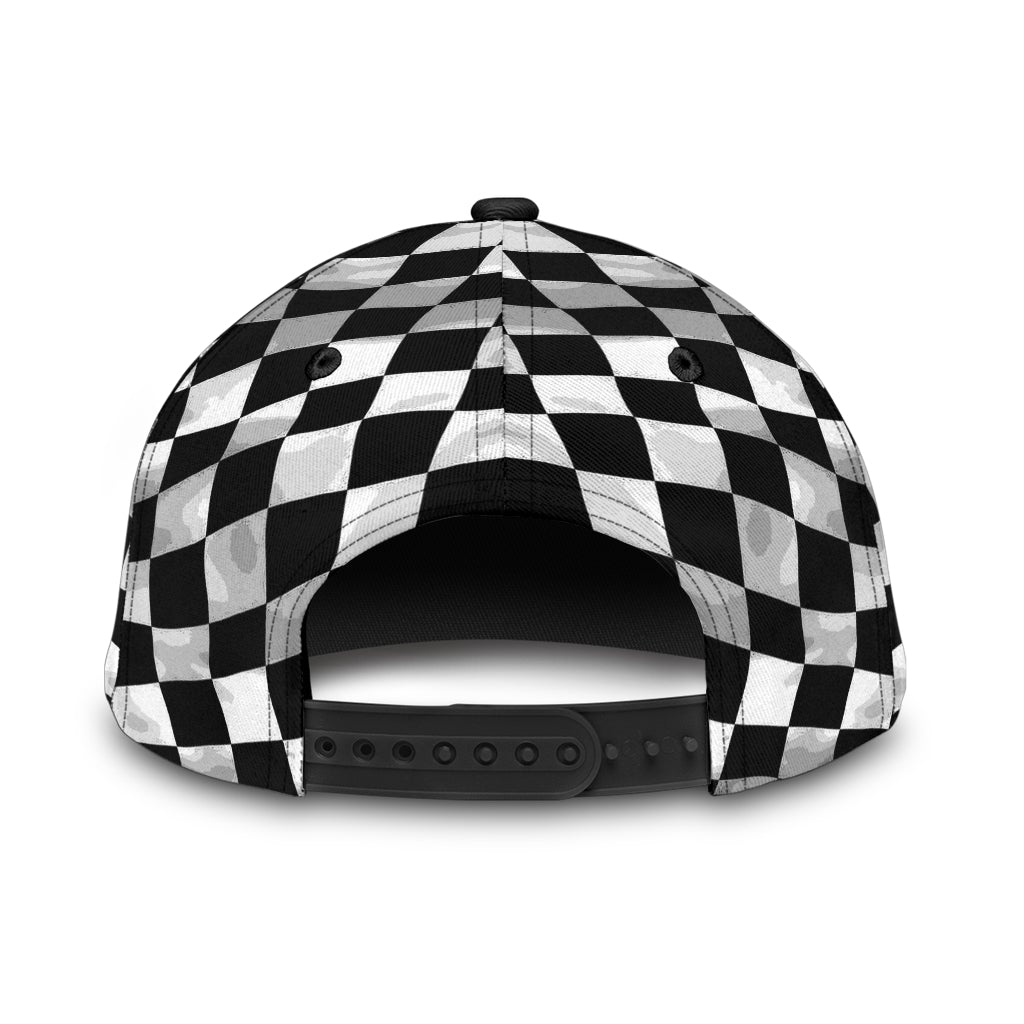 Racing Flag Crack Motorsport Classic Cap For Beach Travel Outdoor Events And Relaxed Casual Wear
