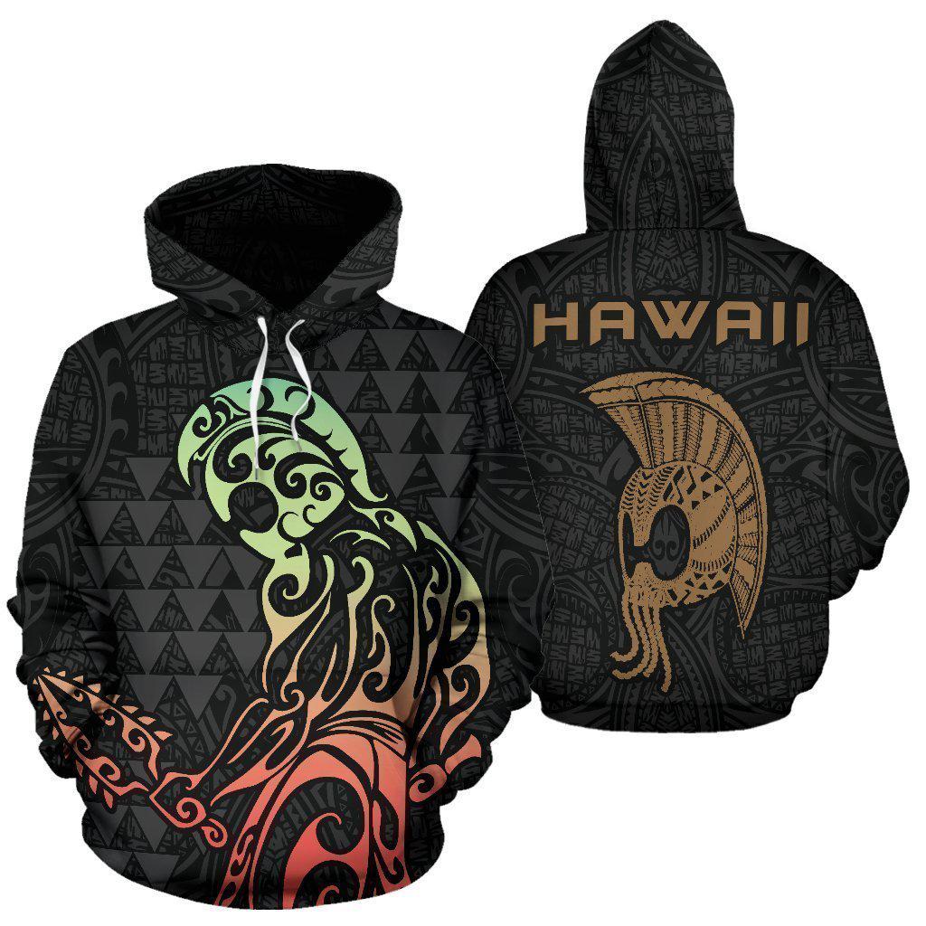 Hawaii Warrior Helmet Hoodie For Everyday Wear Outdoor Adventures And Comfortable Style