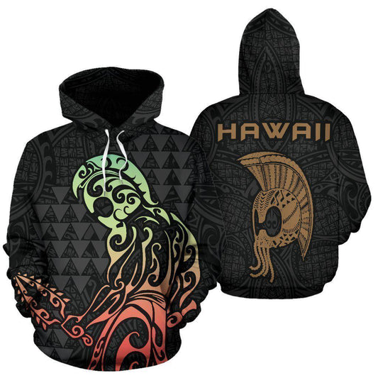 Hawaii Warrior Helmet Hoodie For Everyday Wear Outdoor Adventures And Comfortable Style