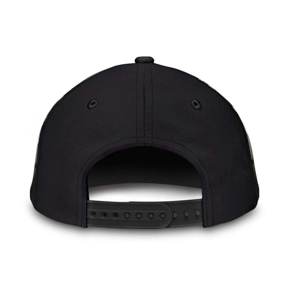 Police Blue Flag Carbon Pattern Classic Cap For Beach Vacations Outdoor Trips And Everyday Comfort