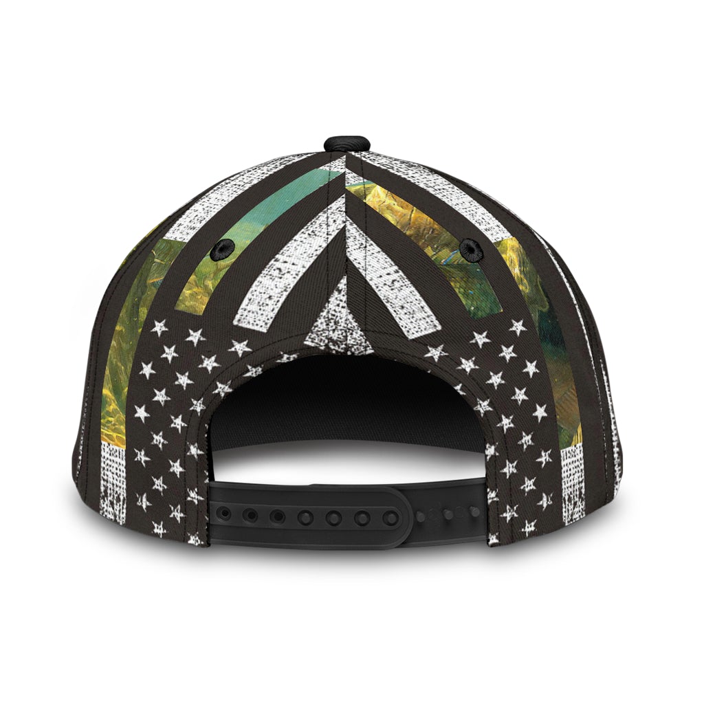 Fishing Camo US Flag Yellow Classic Cap For Travel Adventures Weekend Wear And Casual Style