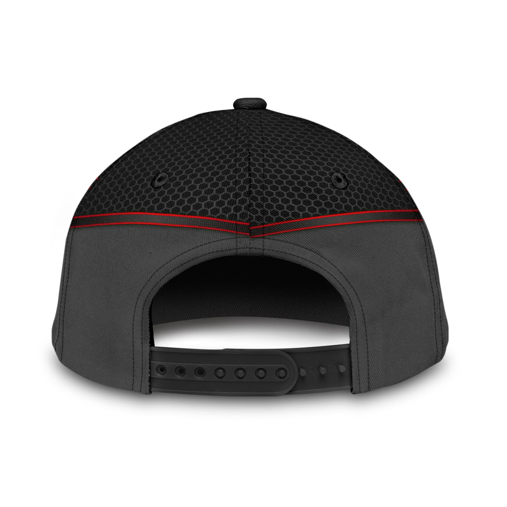 Custom Firefighter US Flag Red Carbon Classic Cap For Daily Styling Weekend Travel And Outdoor Activities