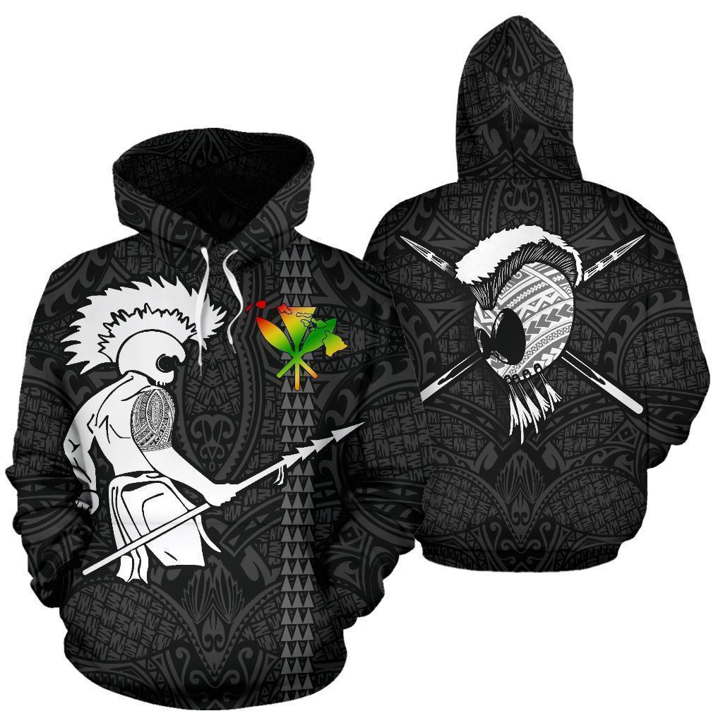 Hawaiian Warrior Tattoo Hoodie For Everyday Streetwear Seasonal Travel And Gift Giving