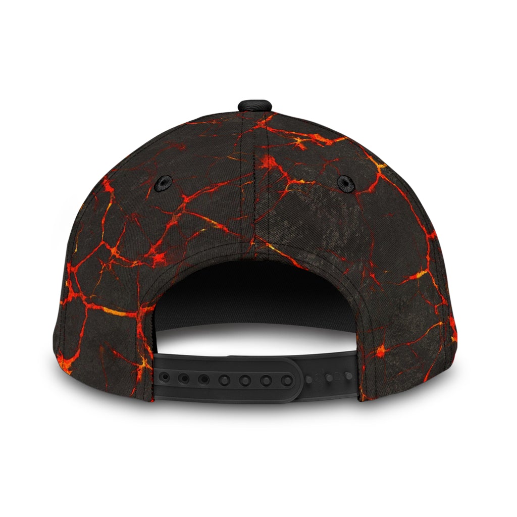 Skull Lava Fire Effect Design Classic Cap For Travel Holidays Parties And Relaxed Casual Styling