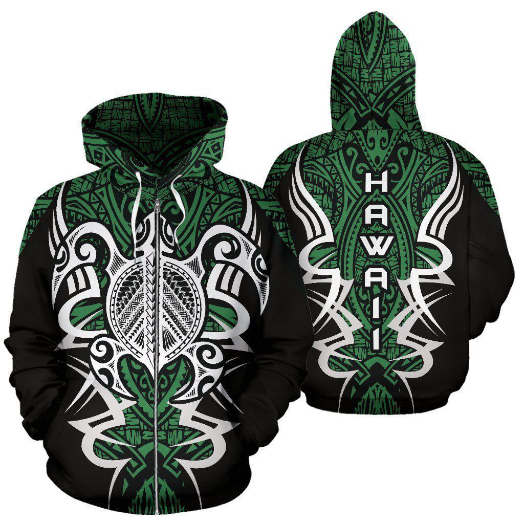 Green Hawaii Turtle Tribal Armor Hoodie For Beach Lovers Outdoor Activities And Thoughtful Gifts