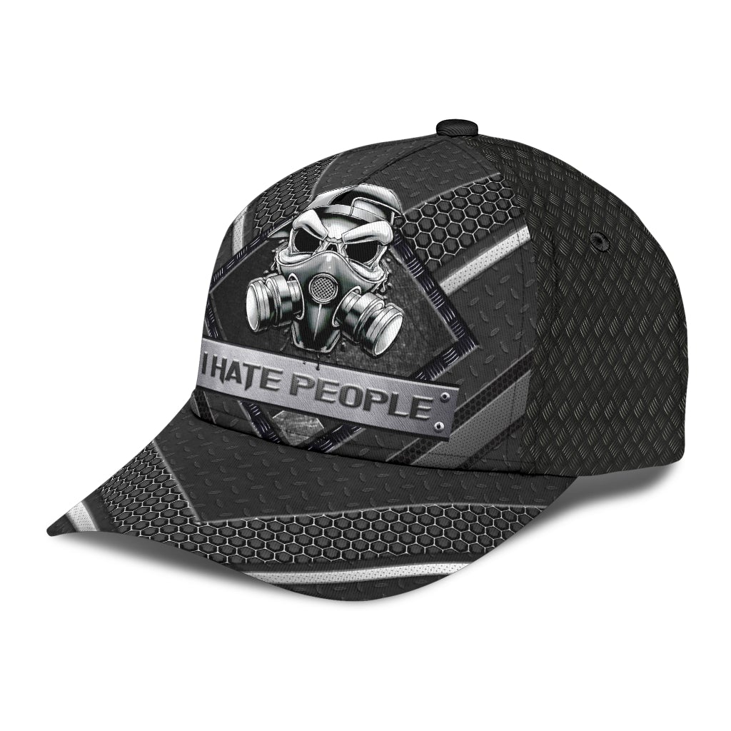 Skull I Hate People Classic Cap For Coastal Trips Outdoor Activities And Gift Giving