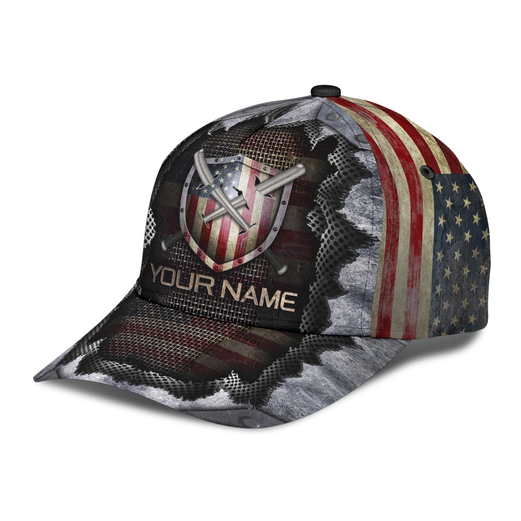 Custom American Baseball Shield Classic Cap For Travel Holidays Parties And Relaxed Casual Styling