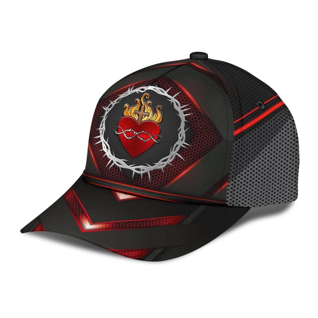 Sacred Heart Faith Message Classic Cap For Weekend Adventures Festivals And Gift Giving
