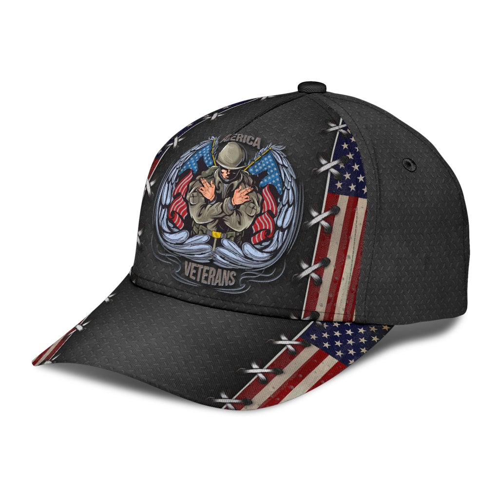 Proud American Soldier Veteran Classic Cap For Festivals Travel Adventures And Casual Gift Giving