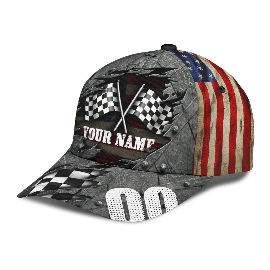 Custom Crack Racing Personalized Name Number Classic Cap For Summer Vacations Parties And Outdoor Events