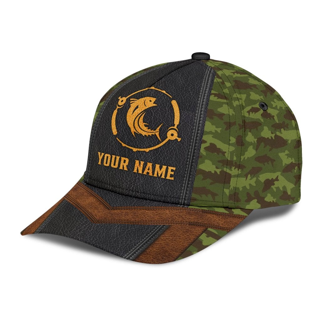 Custom Fishing Camouflage Personalized Name Classic Cap For Comfortable Daily Wear Travel And Weekend Outings