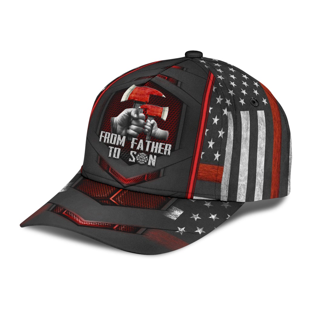 Firefighter Father To Son Classic Cap For Outdoor Activities Weekend Trips And Casual Wear