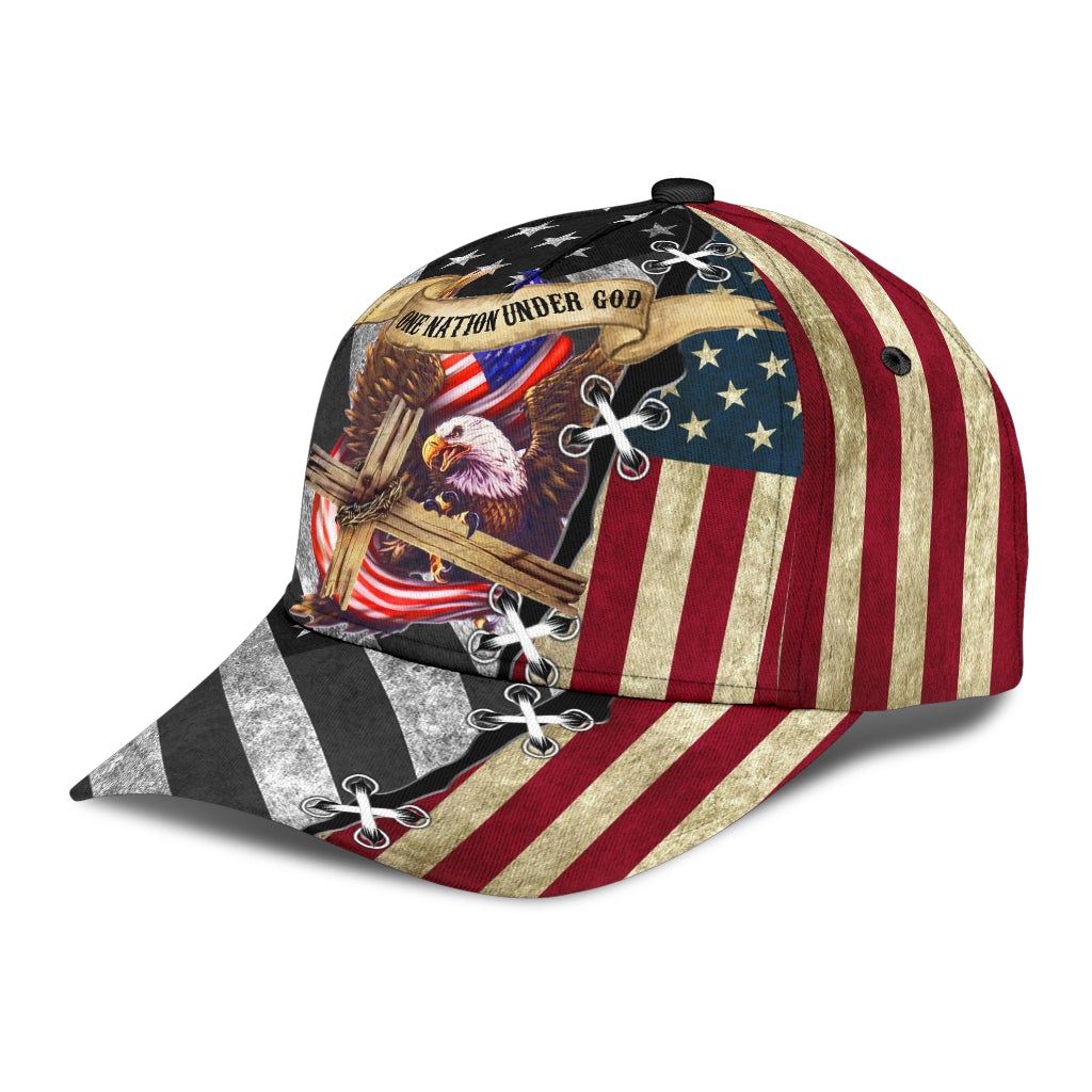 Faith One Nation Under God American Flag Classic Cap For Daily Outfits Festivals And Thoughtful Gift Giving