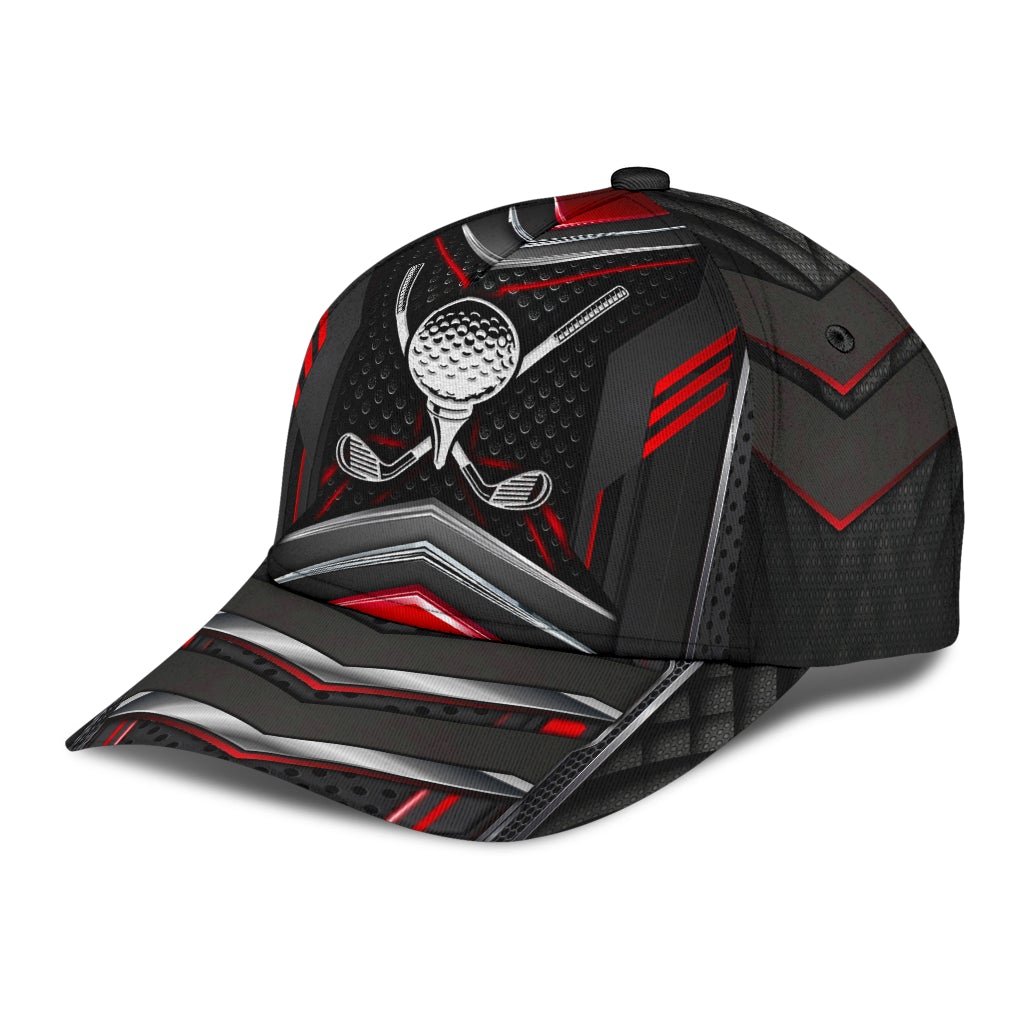 Golf Metal Red Carbon Classic Cap For Seasonal Outings Outdoor Adventures And Daily Wear