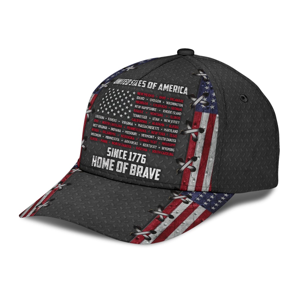 American Home Of The Brave Classic Cap For Beach Travel Outdoor Events And Relaxed Casual Wear