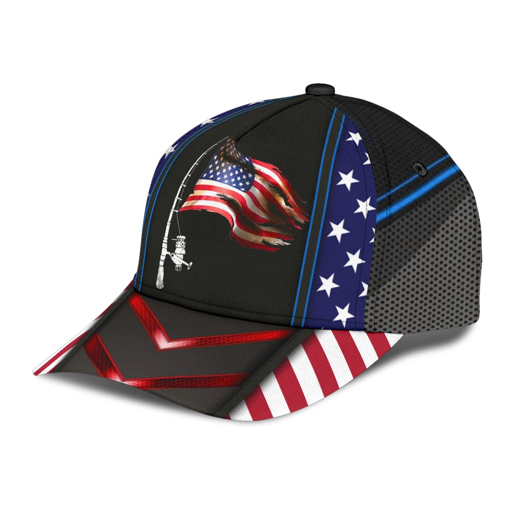 Fishing Proud American Flag Classic Cap For Summer Activities Vacations And Comfortable Daily Wear
