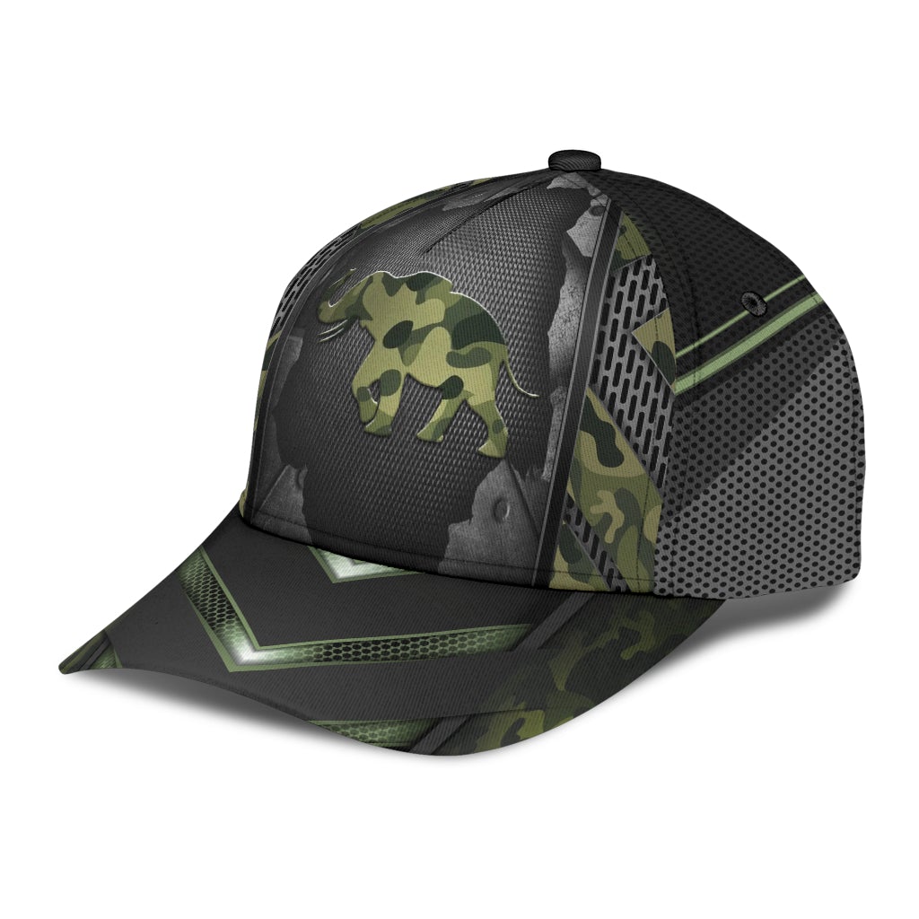 Elephant Camo Pattern Wildlife Classic Cap For Casual Events Beach Trips And Thoughtful Gifting