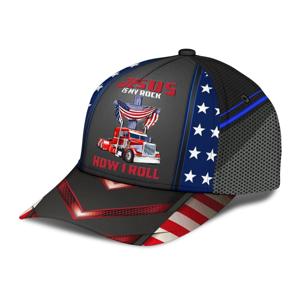 Truck Driver Lifestyle Faith Is My Rock Classic Cap For Seasonal Outings Outdoor Adventures And Daily Wear