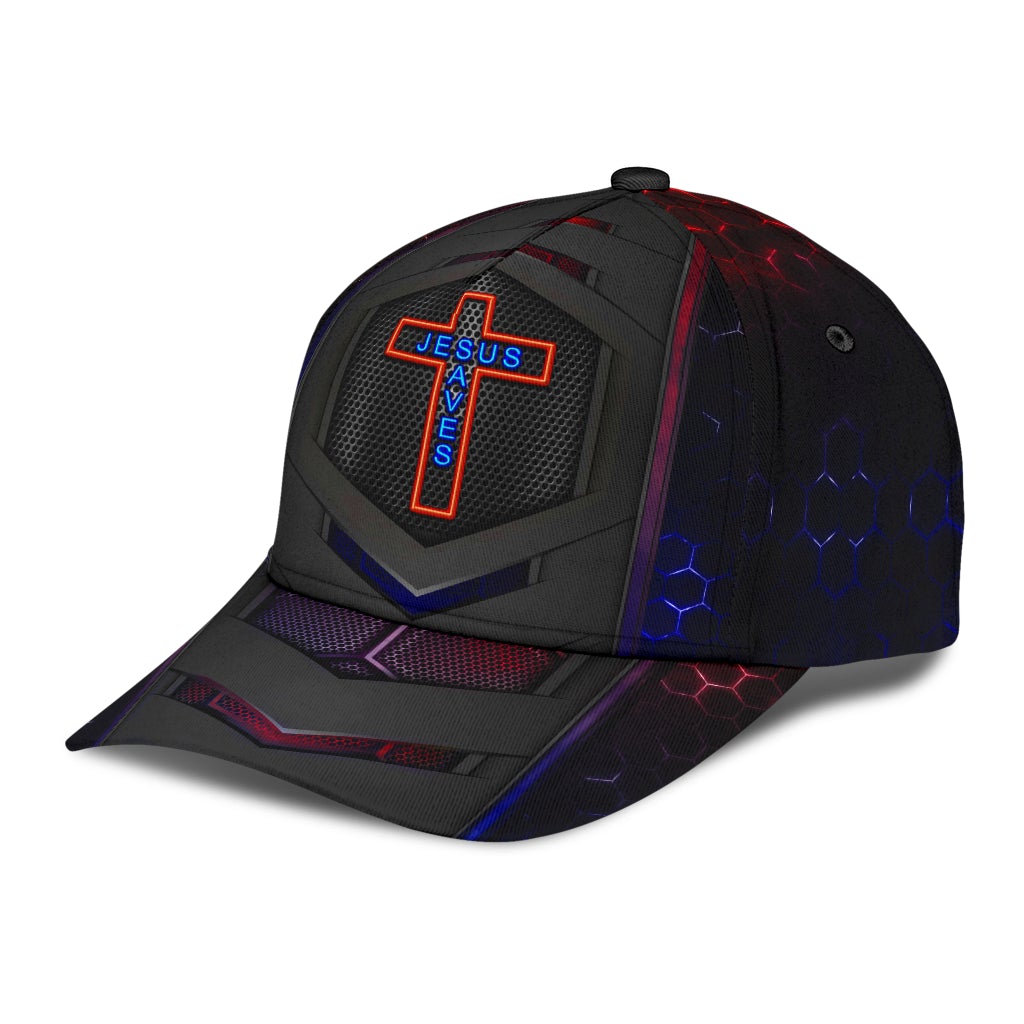 Faith Saves Cross Carbon Pattern Classic Cap For Comfortable Casual Wear Holidays And Outdoor Trips