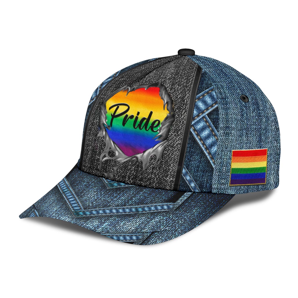 LGBT Jean Pattern Pride Classic Cap For Beach Outings Holidays And Thoughtful Everyday Style