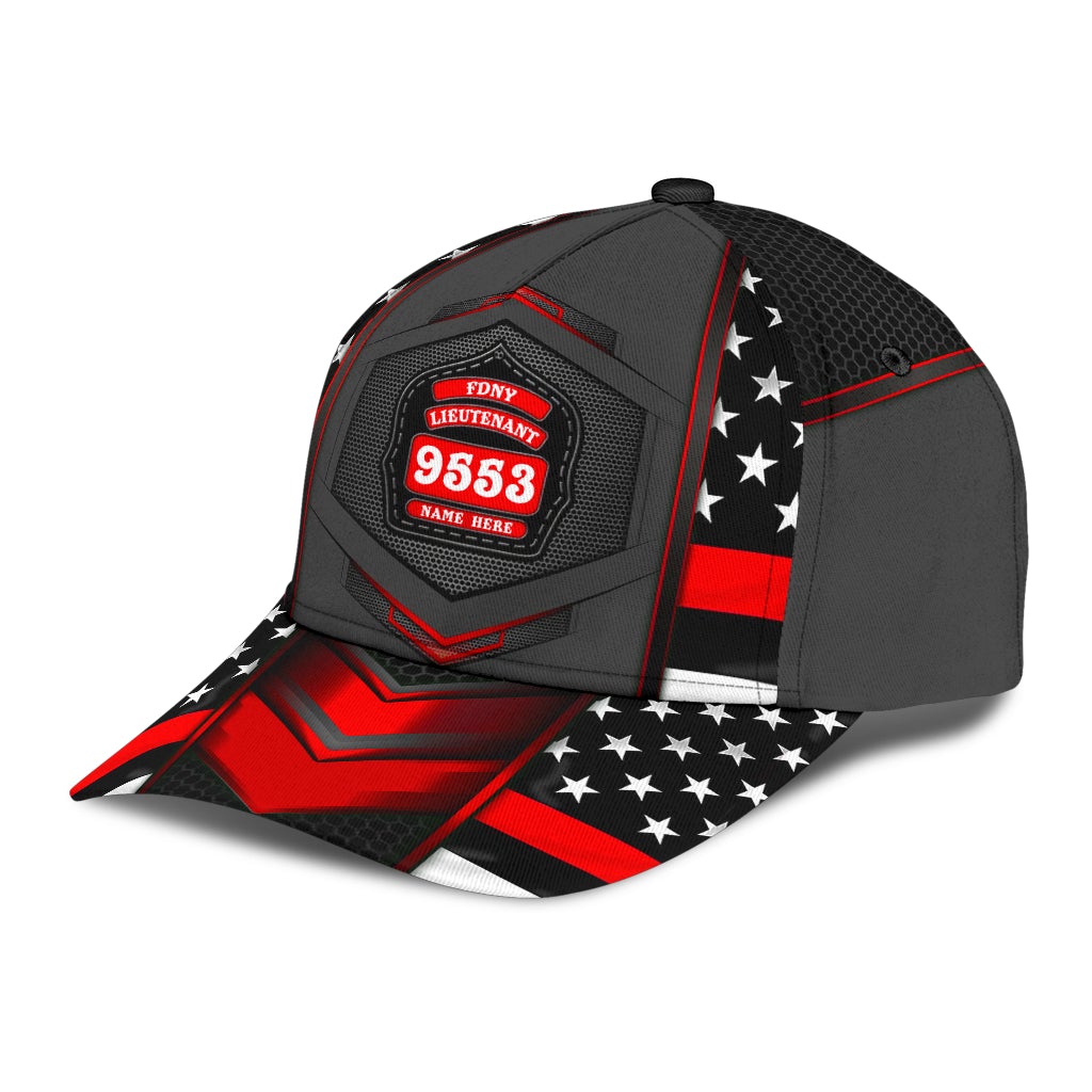 Custom Firefighter US Flag Red Carbon Classic Cap For Daily Styling Weekend Travel And Outdoor Activities