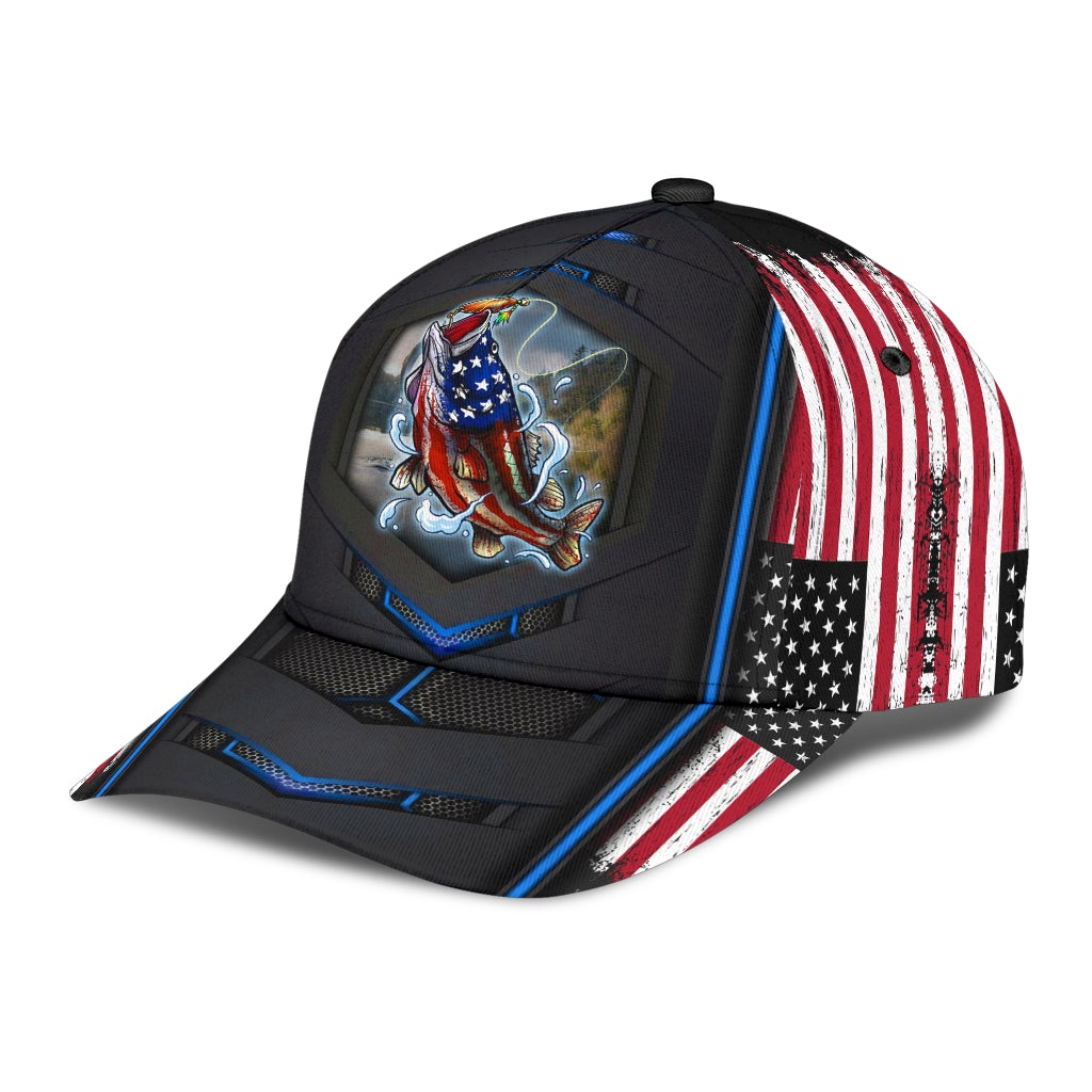 Bass American Fishing Hook Up Classic Cap For Daily Outfits Festivals And Thoughtful Gift Giving