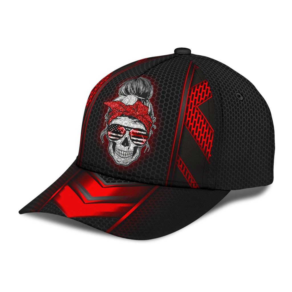 Thunder Red Skull Storm Classic Cap For Relaxed Outfits Outdoor Events And Holiday Trips