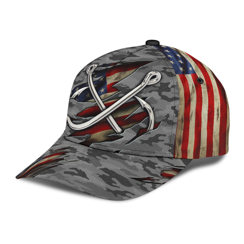 Fishing Camouflage Carbon Grey Classic Cap For Nature Lovers Travel And Casual Daily Styling