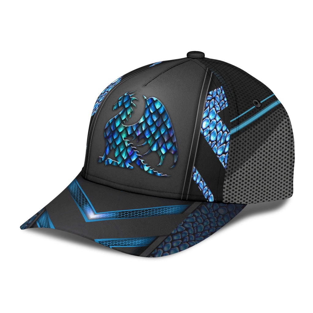 Dragon Blue Pattern Fantasy Classic Cap For Everyday Accessories Vacations And Outdoor Fun