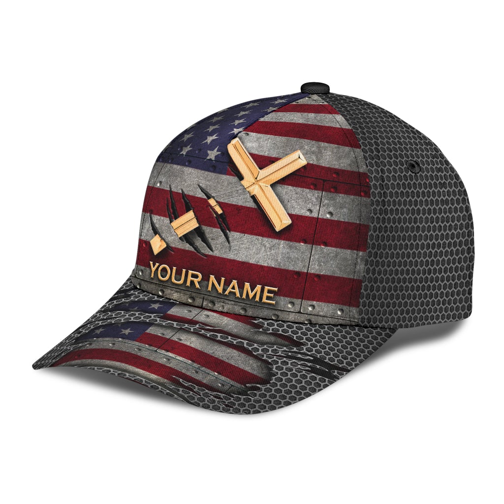 Custom Faith American Flag Classic Cap For Weekend Travel Outdoor Events And Casual Outfits