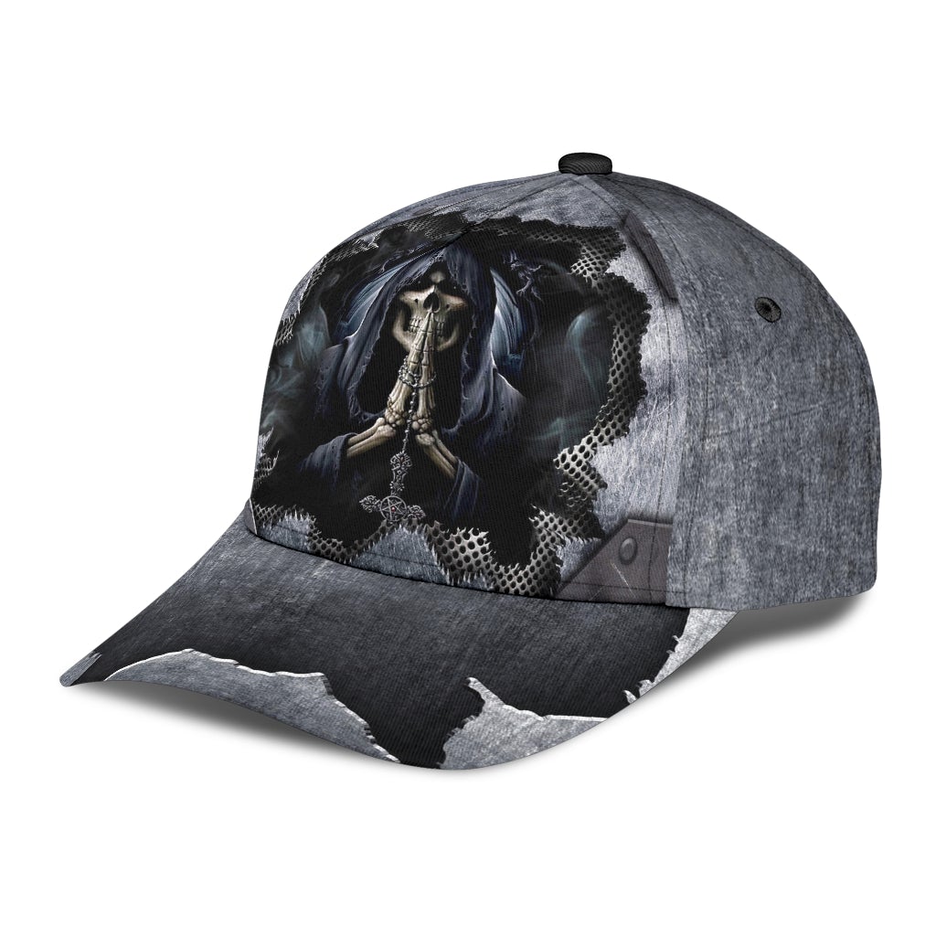 Skull With Cross Dark Faith Classic Cap For Weekend Travel Outdoor Events And Casual Outfits