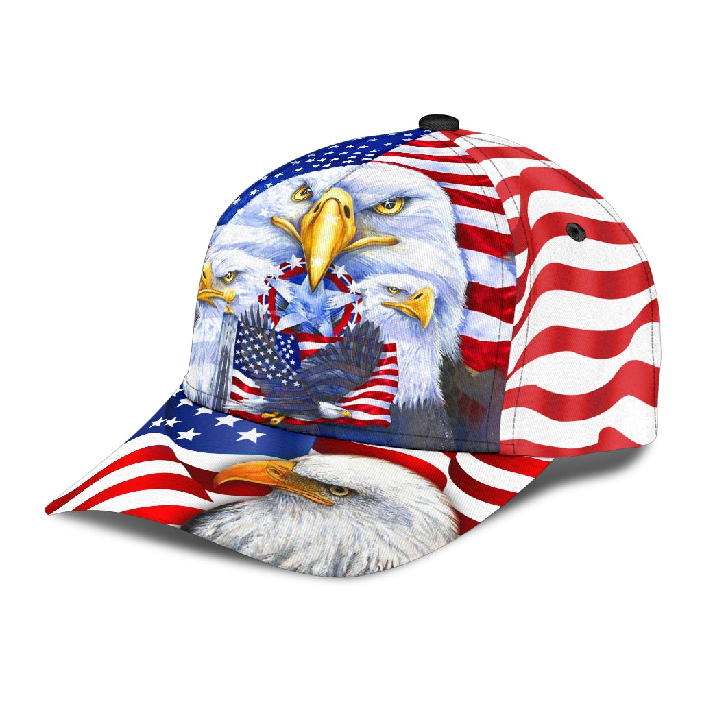 Eagle American Flag Classic Cap For Comfortable Casual Wear Holidays And Outdoor Trips
