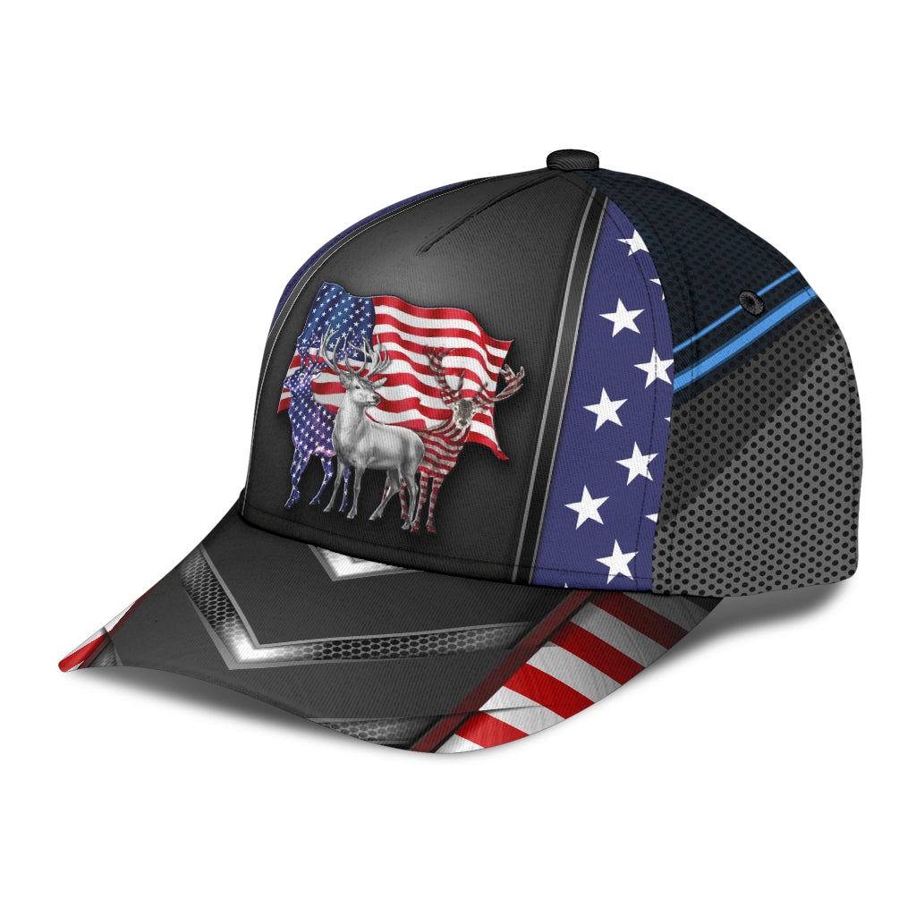 Deer Hunting Proud American Classic Cap For Summer Outings Festivals And Relaxed Daily Wear
