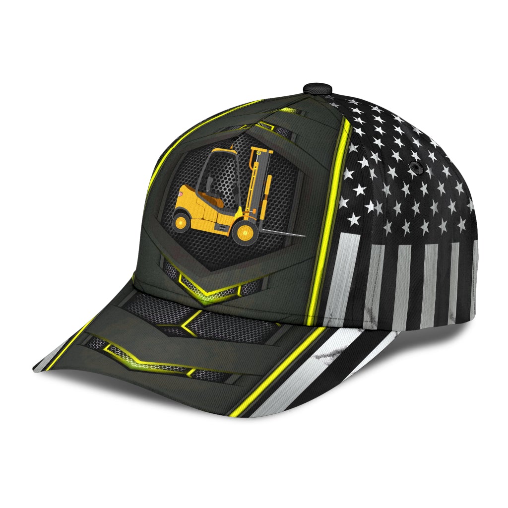 Forklift Truck Flag Carbon Classic Cap For Nature Lovers Travel And Casual Daily Styling