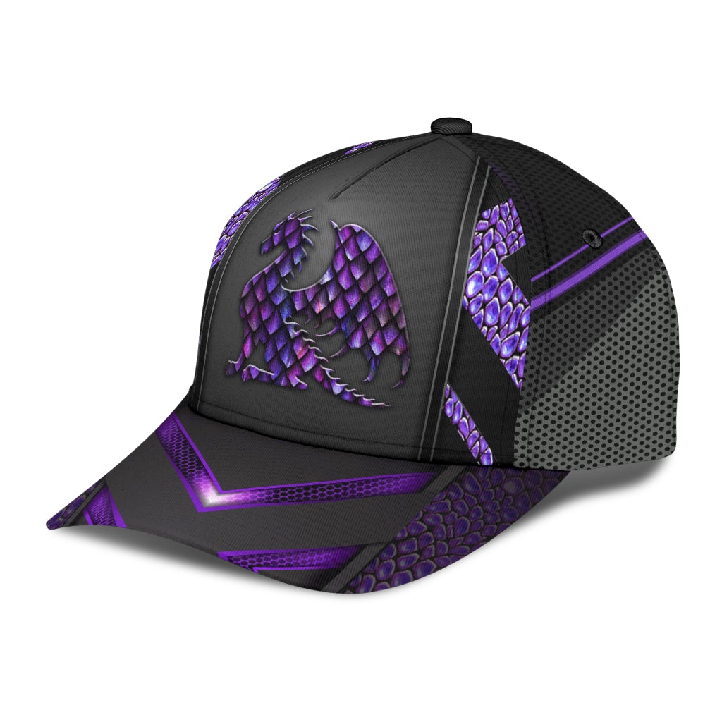 Dragon Purple Pattern Classic Cap For Festivals Vacations Outdoor Fun And Daily Comfort